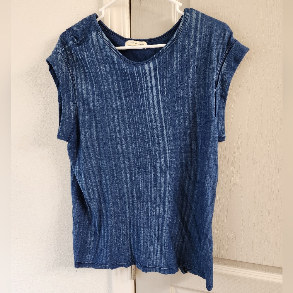 Cloth and Stone Blue Tulip Back Top